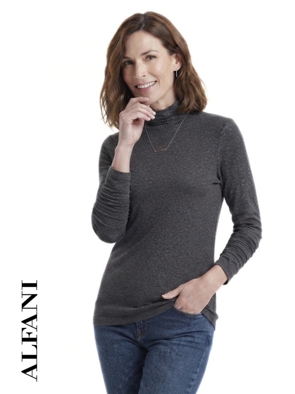 Soft Knit Turtleneck
Alfani • Women’s Ruched Sleeves Turtleneck